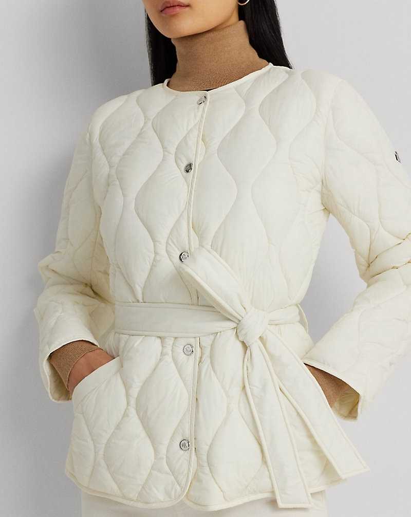 Chamarras Ralph Lauren Belted Onion-Quilted Mujer Creme | UWKVELO-79 - vista 5