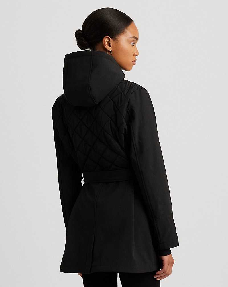 Chamarras Ralph Lauren Belted Quilted Hooded Mujer Negros | THPVYIK-80 - vista 4