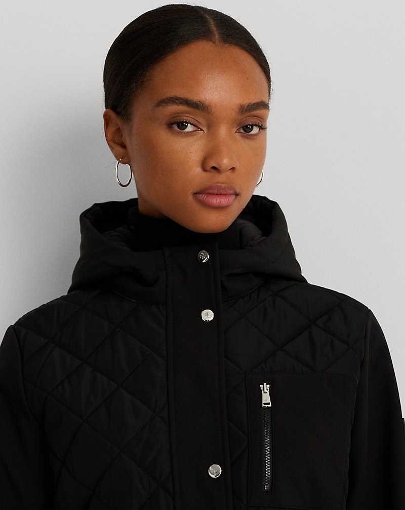 Chamarras Ralph Lauren Belted Quilted Hooded Mujer Negros | THPVYIK-80 - vista 5