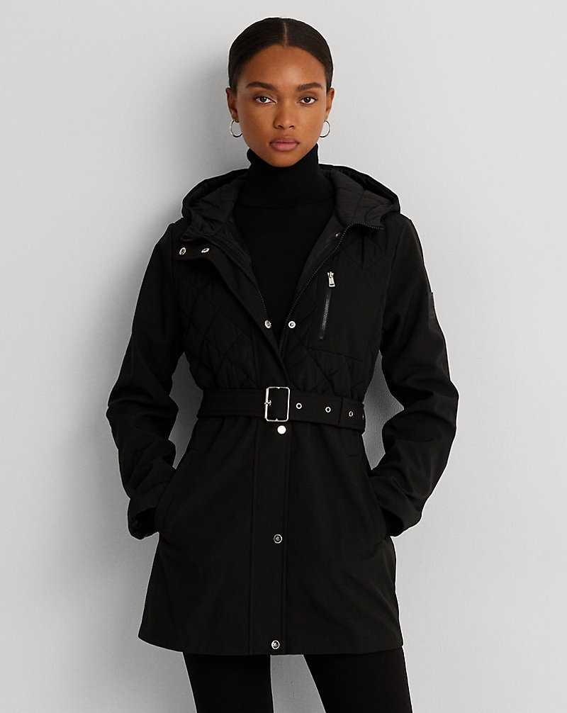 Chamarras Ralph Lauren Belted Quilted Hooded Mujer Negros | THPVYIK-80 - vista 1