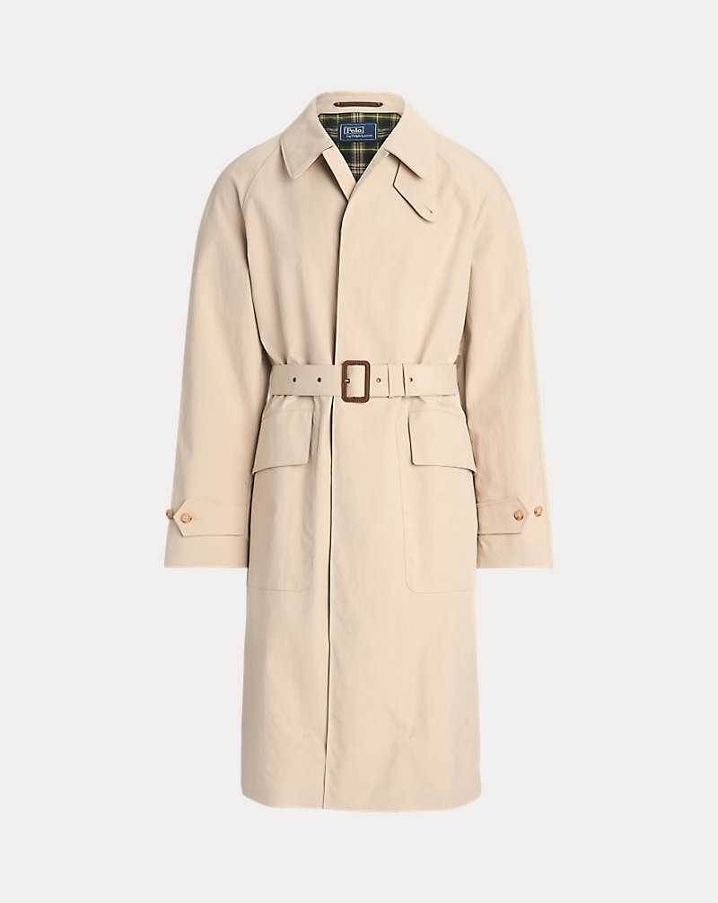 Chamarras Ralph Lauren Bonded Cotton Belted Topcoat Hombre Classic Stone/Vintage Yel | LOQBSUF-46 - vista 2