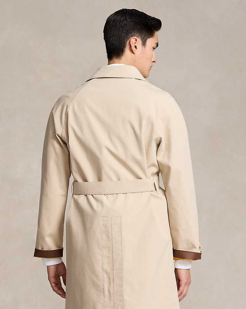 Chamarras Ralph Lauren Bonded Cotton Belted Topcoat Hombre Classic Stone/Vintage Yel | LOQBSUF-46 - vista 4