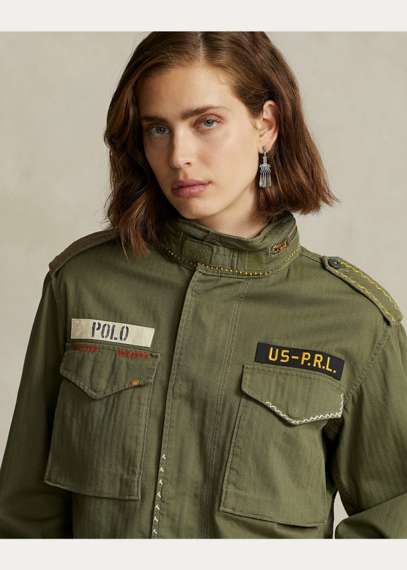 Chamarras Boxy Fit Destroyed-Hem Field Mujer Azules | UOPB19024 - vista 2