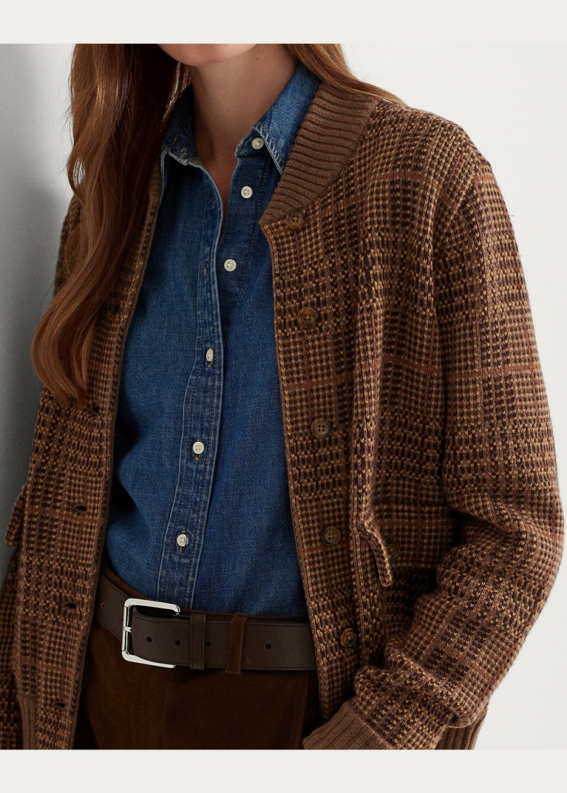Chamarras Checked Plaid Lana-Blend Bomber Mujer Multicolor | PBND40931 - vista 2