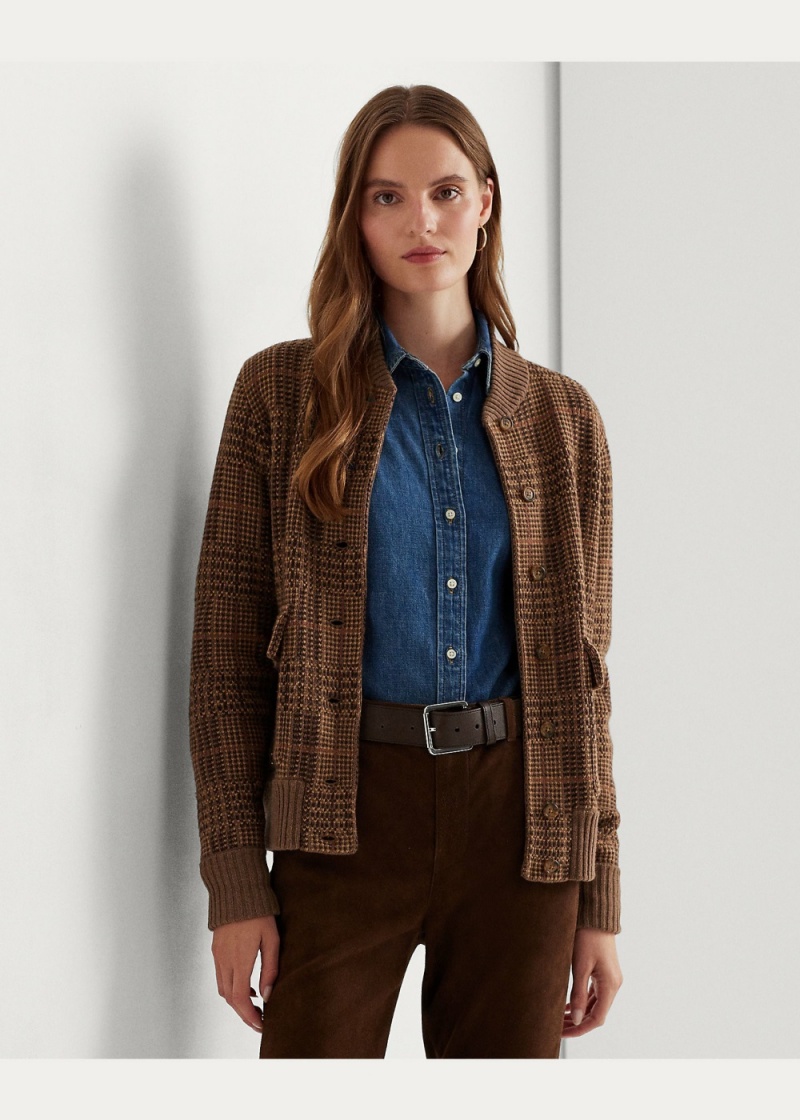Chamarras Checked Plaid Lana-Blend Bomber Mujer Multicolor | PBND40931 - vista 3