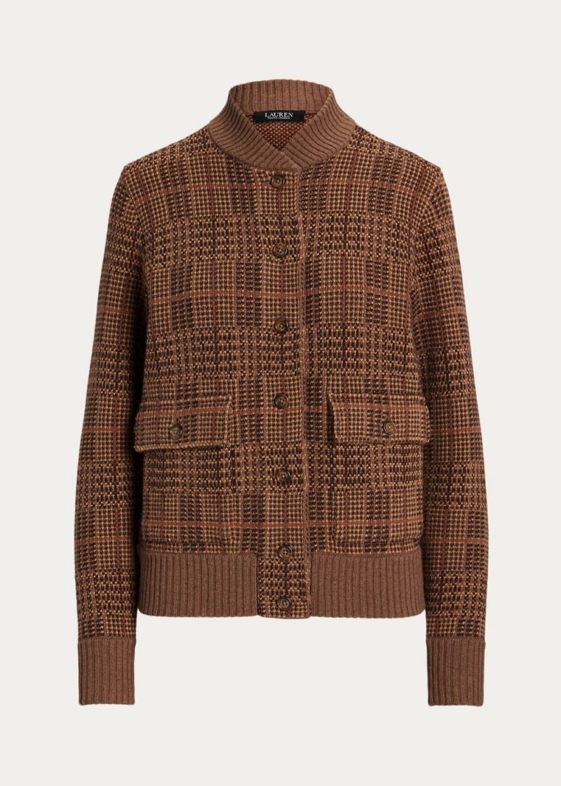 Chamarras Checked Plaid Lana-Blend Bomber Mujer Multicolor | PBND40931 - vista 4