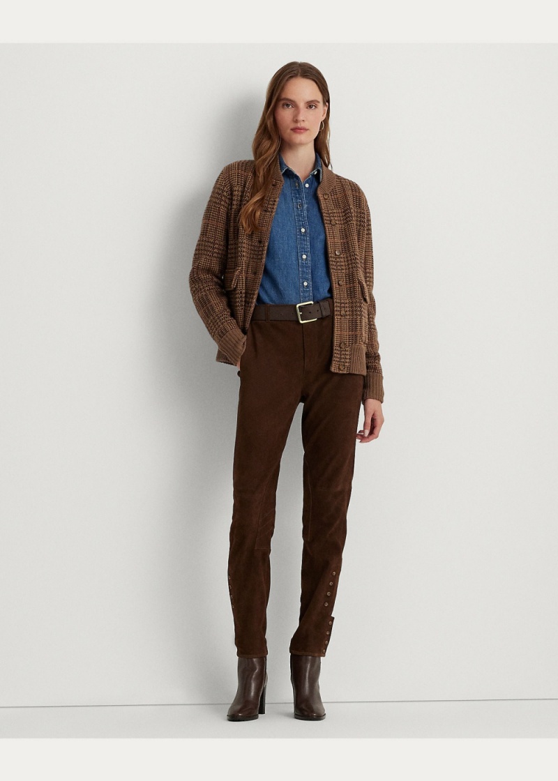 Chamarras Checked Plaid Lana-Blend Bomber Mujer Multicolor | PBND40931 - vista 5
