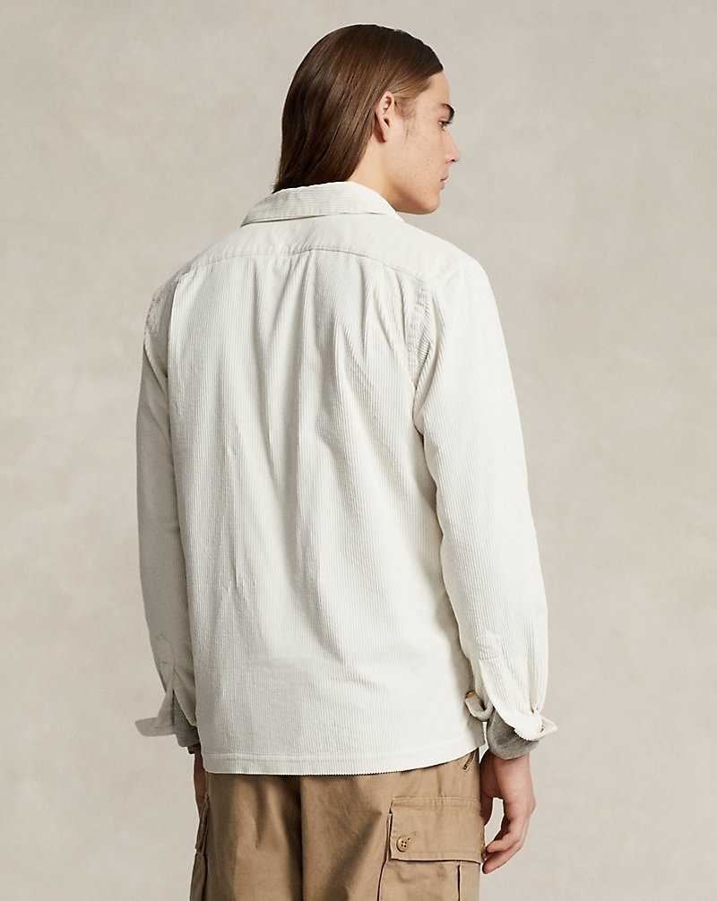 Chamarras Ralph Lauren Classic Fit Corduroy Workshirt Hombre Creme | YBUHEOZ-34 - vista 4