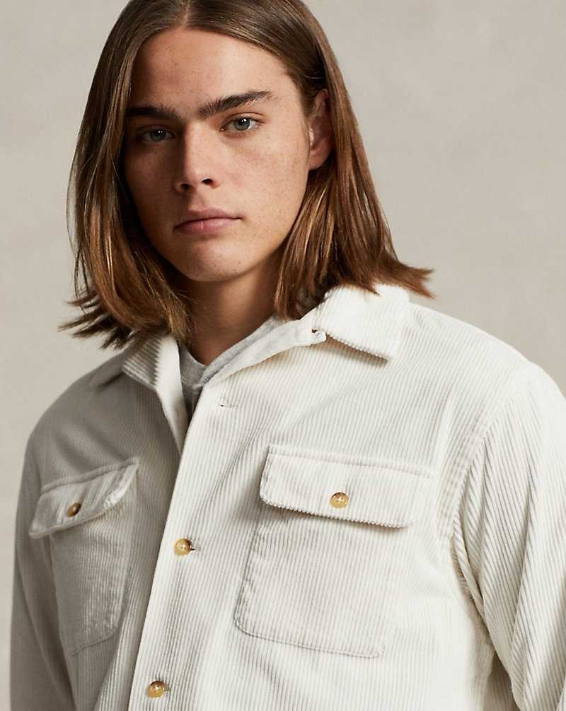 Chamarras Ralph Lauren Classic Fit Corduroy Workshirt Hombre Creme | YBUHEOZ-34 - vista 5