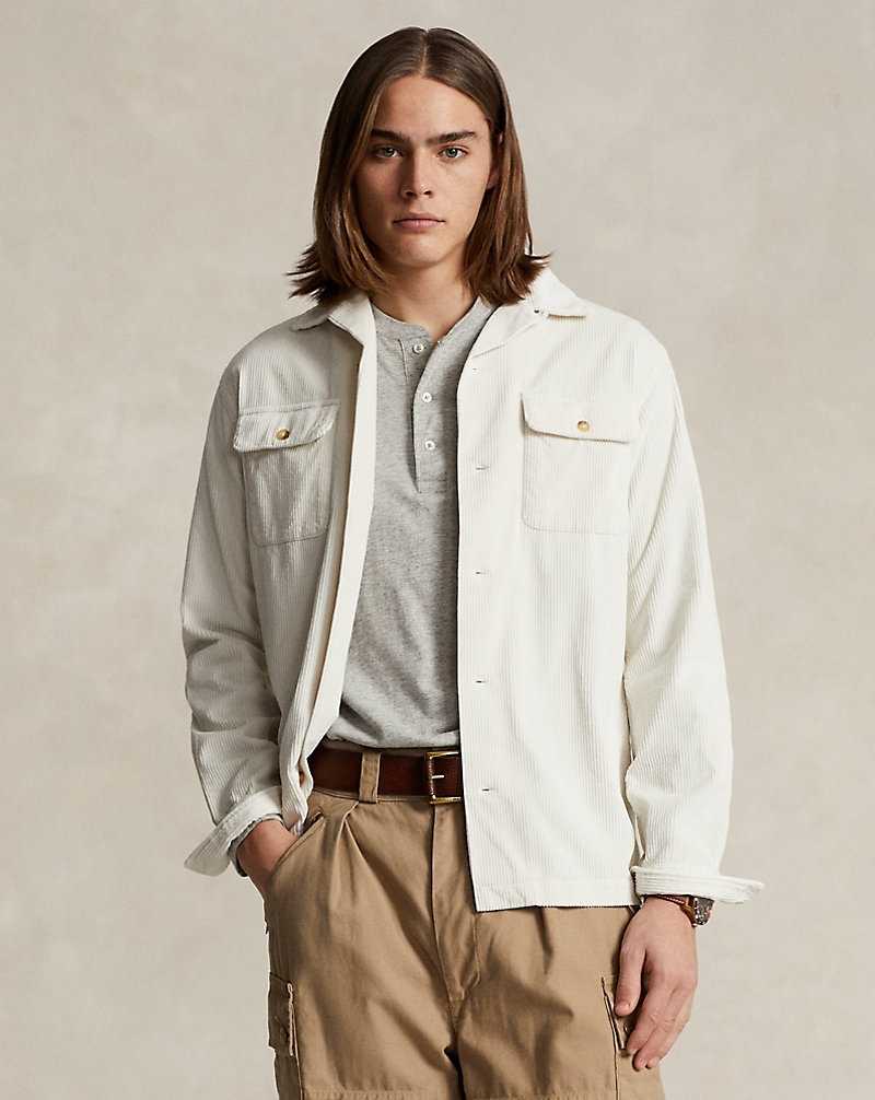 Chamarras Ralph Lauren Classic Fit Corduroy Workshirt Hombre Creme | YBUHEOZ-34 - vista 1