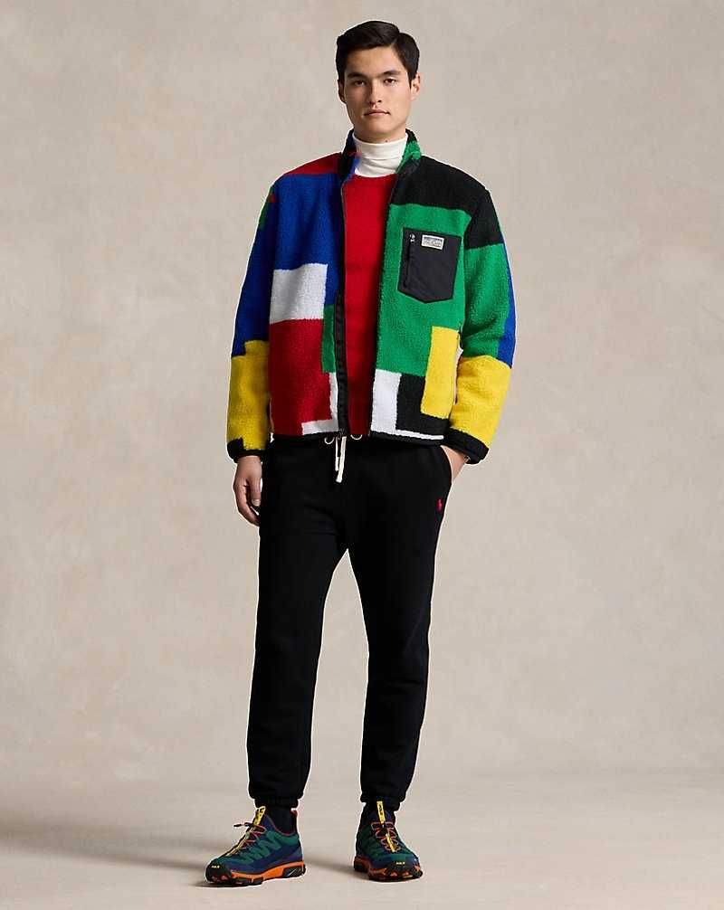 Chamarras Ralph Lauren Colour-Blocked Pile Fleece Hybrid Hombre Sapphire Star Multi | BOHIMGK-87 - vista 3