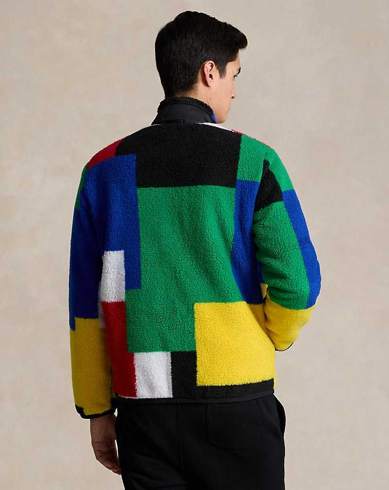 Chamarras Ralph Lauren Colour-Blocked Pile Fleece Hybrid Hombre Sapphire Star Multi | BOHIMGK-87 - vista 4