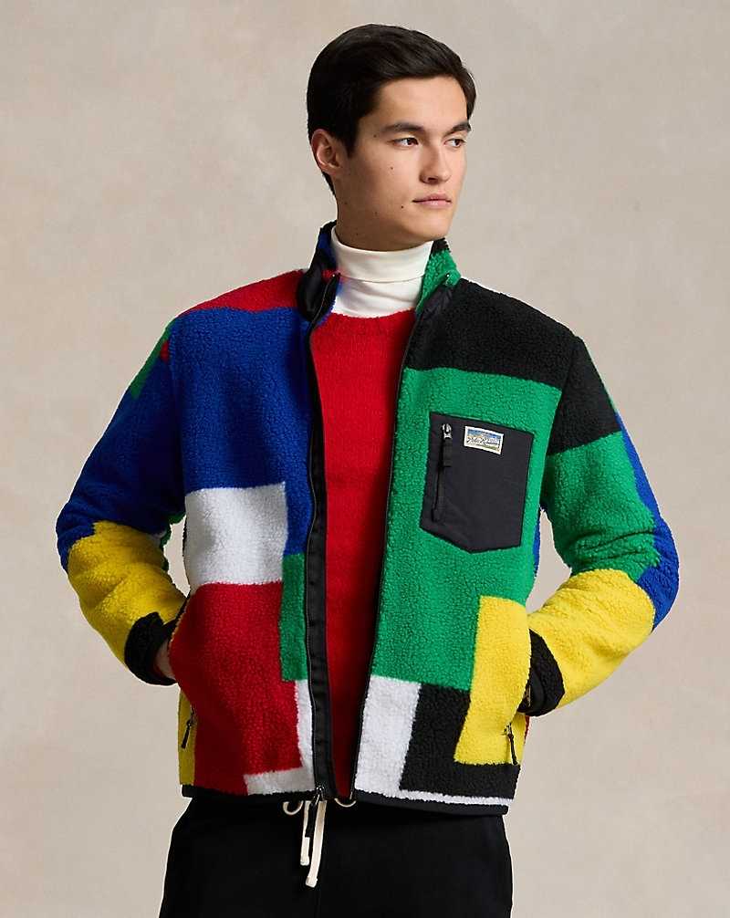 Chamarras Ralph Lauren Colour-Blocked Pile Fleece Hybrid Hombre Sapphire Star Multi | BOHIMGK-87 - vista 5