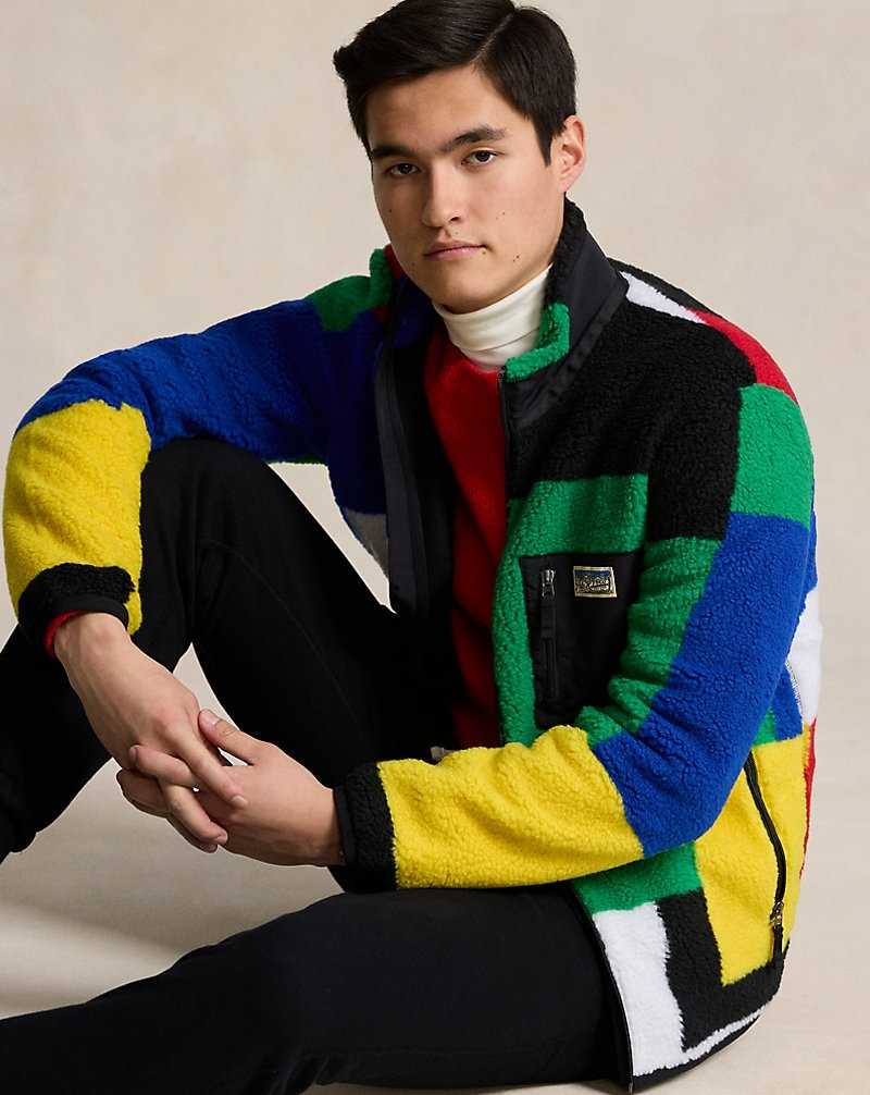 Chamarras Ralph Lauren Colour-Blocked Pile Fleece Hybrid Hombre Sapphire Star Multi | BOHIMGK-87 - vista 1