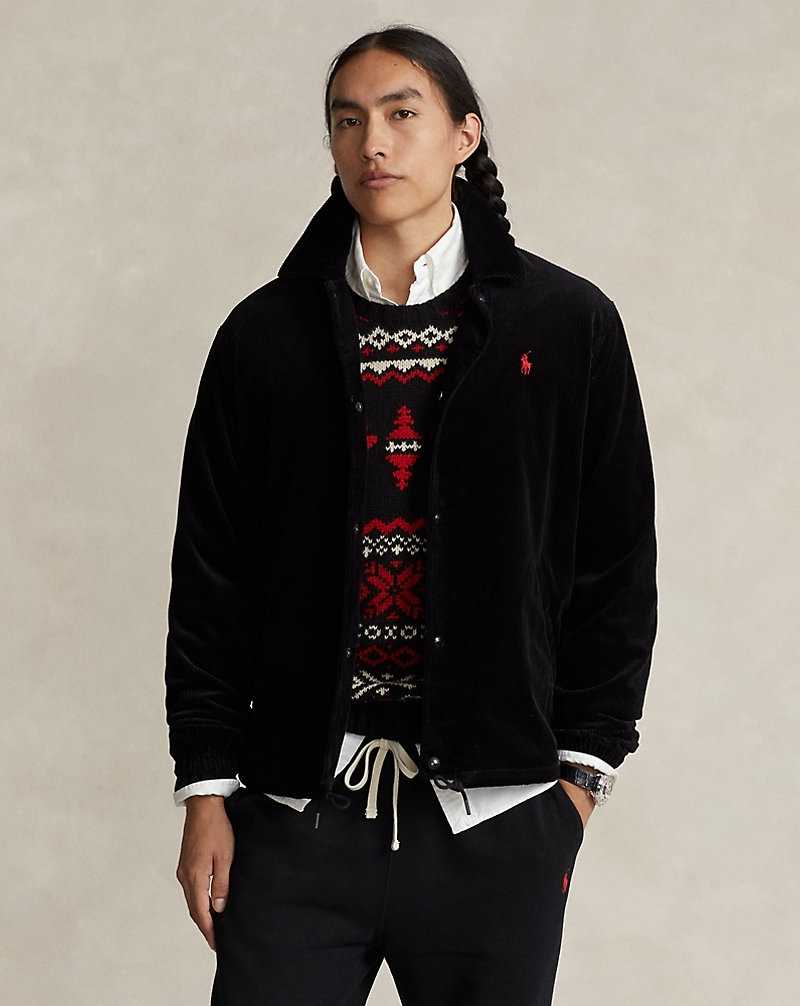 Chamarras Ralph Lauren Corduroy Coach's Hombre Negros | FTOLXCH-08 - vista 1