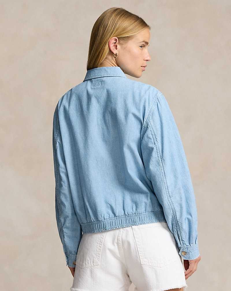 Chamarras Ralph Lauren Cotton Chambray Windbreaker Mujer Chambray | HBWUVIS-92 - vista 4