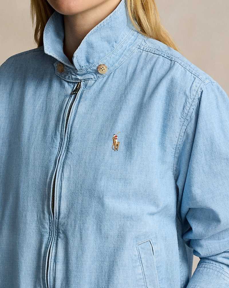 Chamarras Ralph Lauren Cotton Chambray Windbreaker Mujer Chambray | HBWUVIS-92 - vista 5