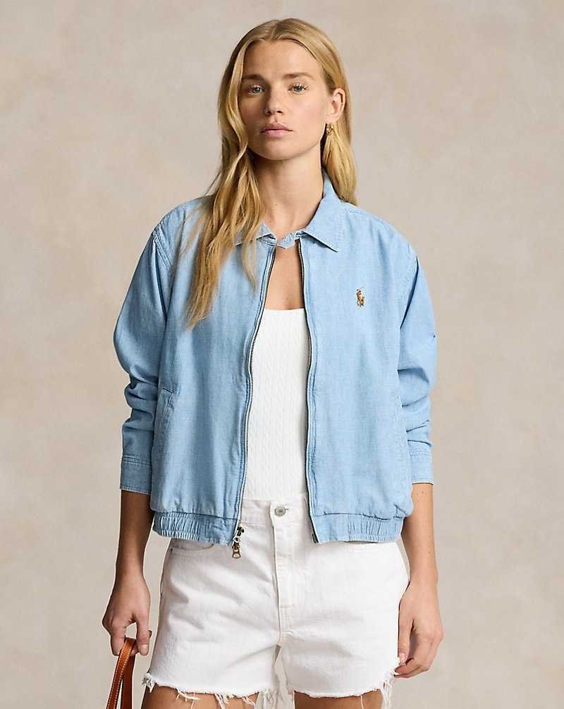Chamarras Ralph Lauren Cotton Chambray Windbreaker Mujer Chambray | HBWUVIS-92 - vista 1