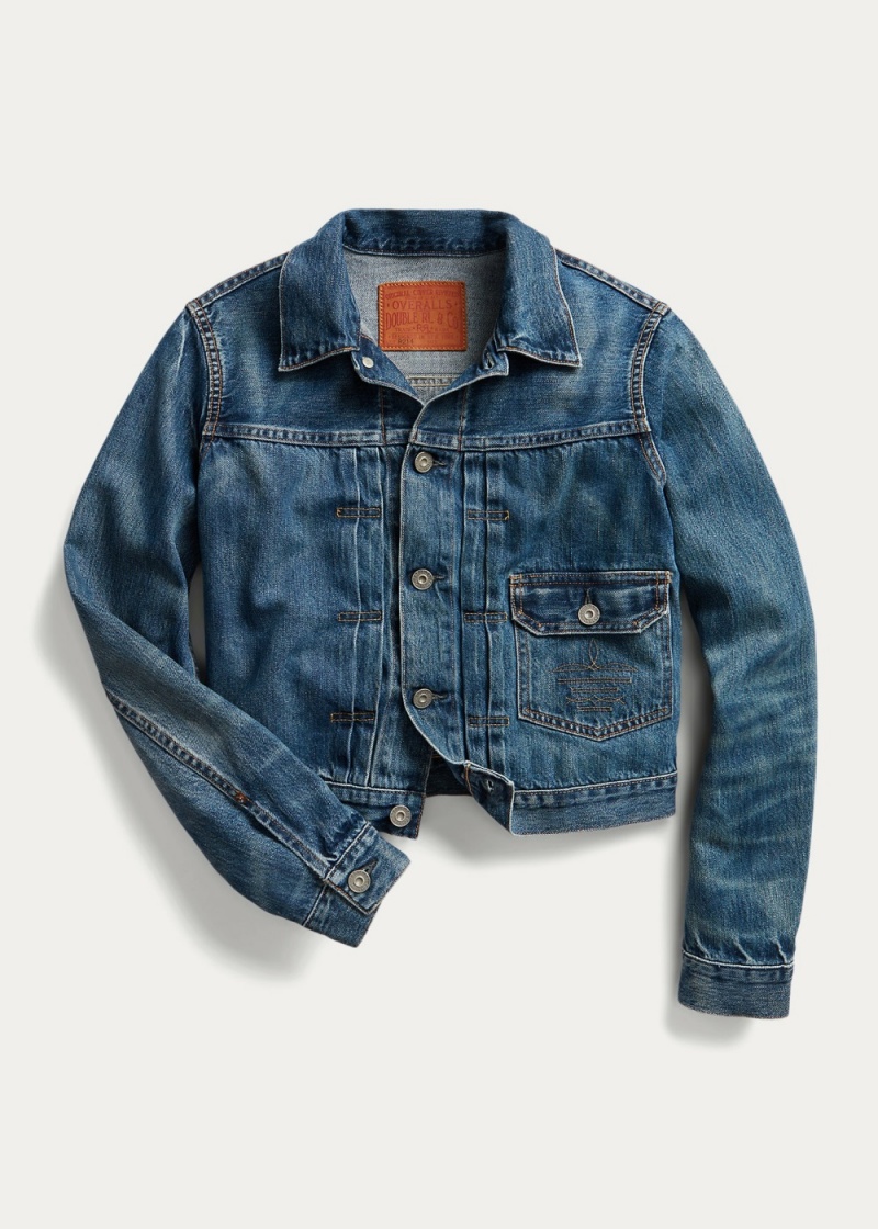 Chamarras Cropped Denim Mujer Azules | XSKV13475 - vista 1