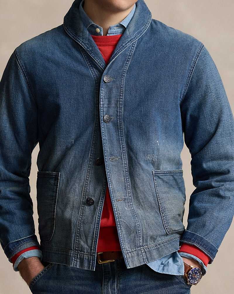 Chamarras Ralph Lauren Denim Shawl-Collar Hombre Frogholt | MTSZEFR-53 - vista 5