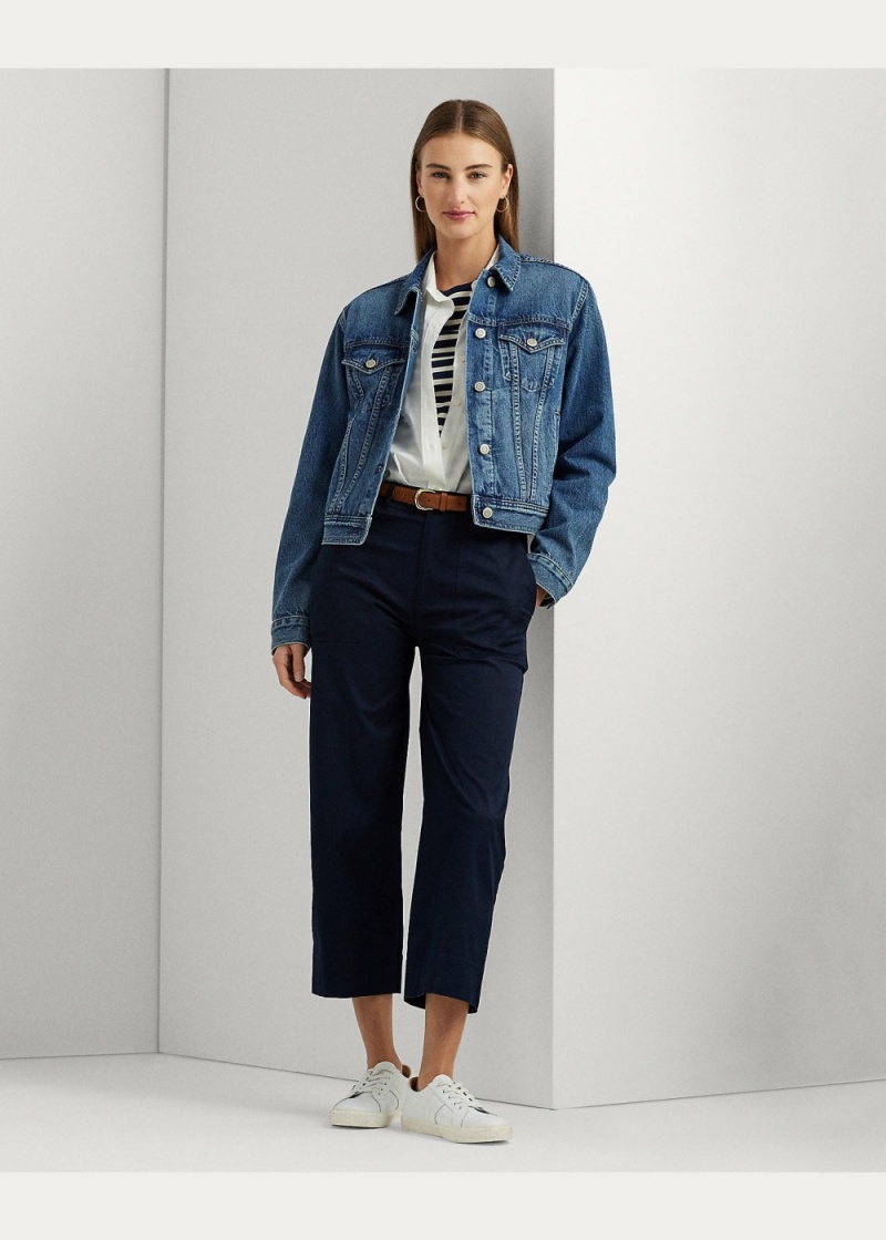 Chamarras Denim Trucker Mujer Azules | QVIW46508 - vista 3