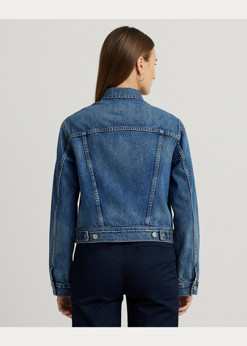 Chamarras Denim Trucker Mujer Azules | QVIW46508 - vista 6