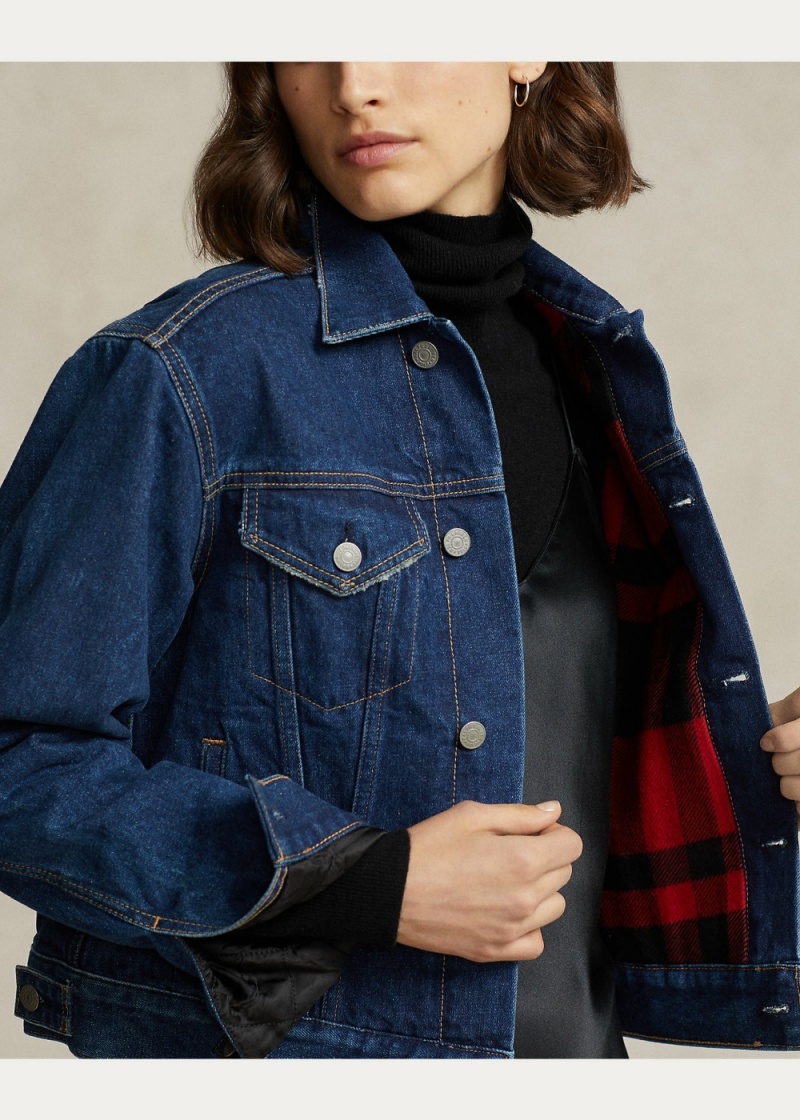 Chamarras Denim Trucker Mujer Azules | MURQ38716 - vista 5