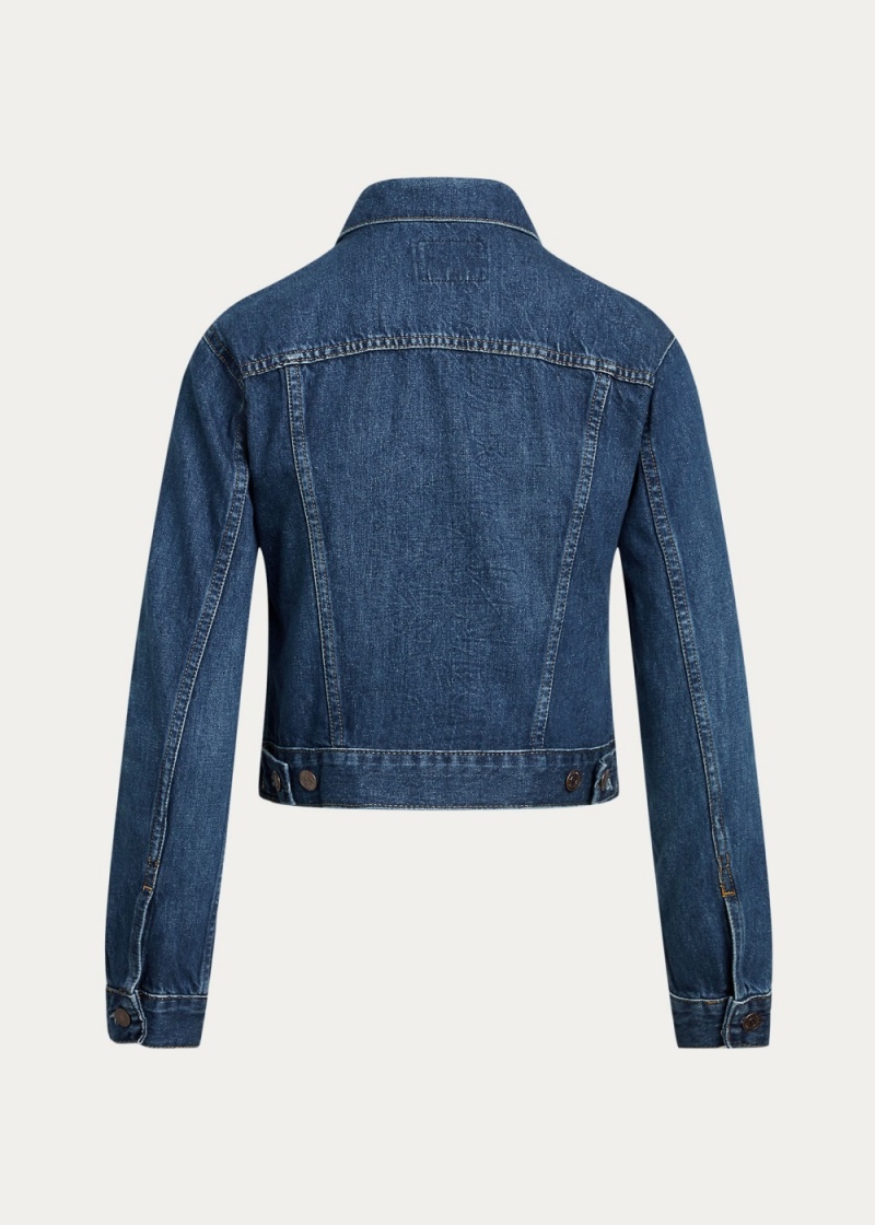 Chamarras Denim Trucker Mujer Azules | LPBA69387 - vista 2
