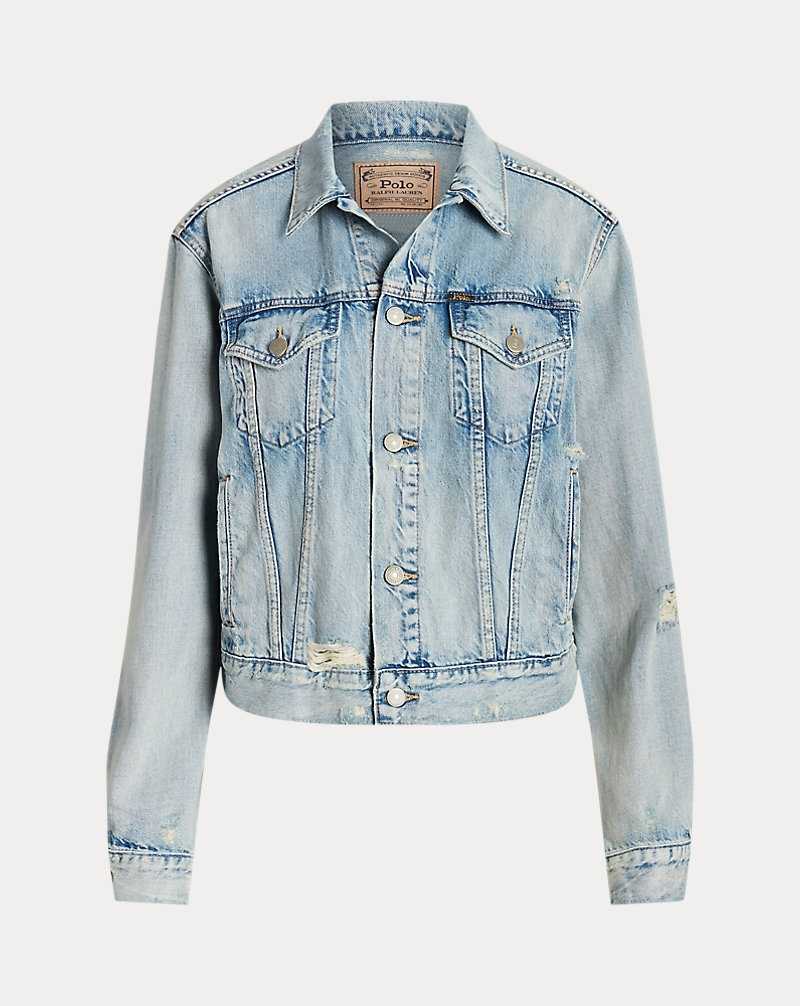 Chamarras Ralph Lauren Denim Trucker Mujer Azules | CMFKJZI-57 - vista 2