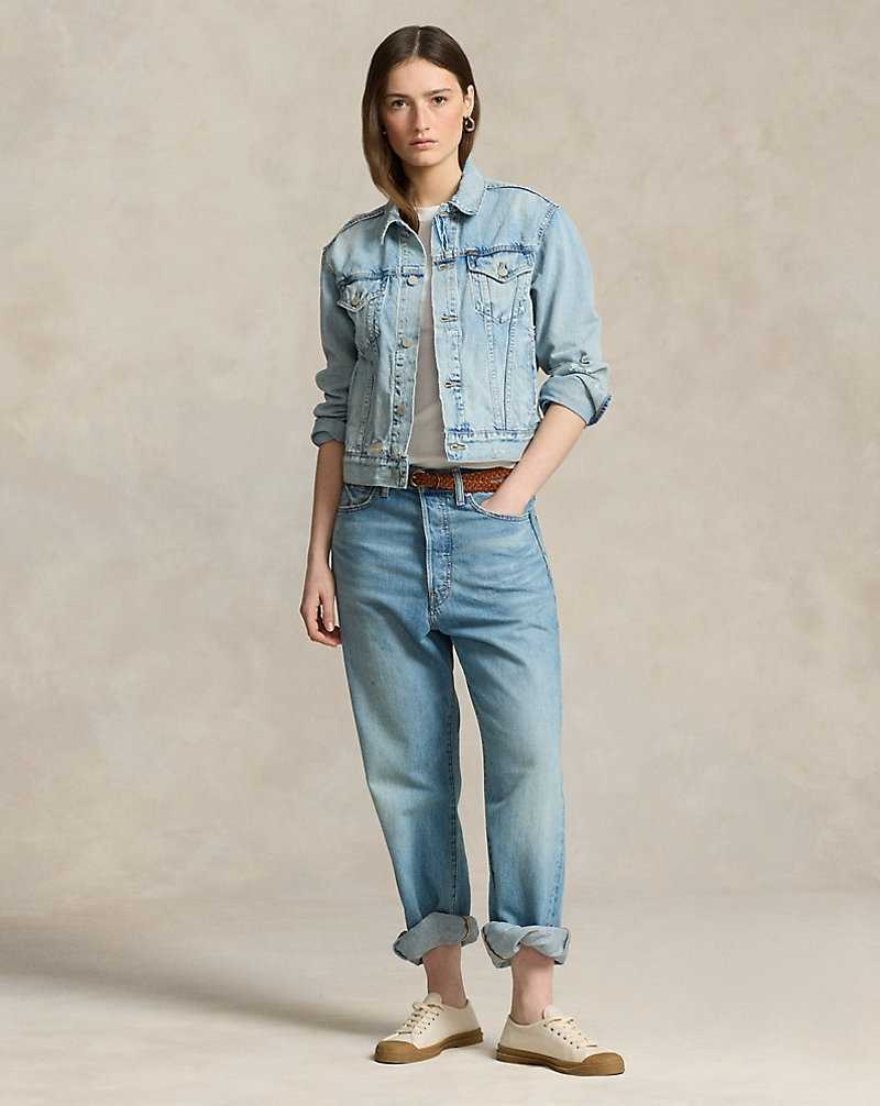 Chamarras Ralph Lauren Denim Trucker Mujer Azules | CMFKJZI-57 - vista 3
