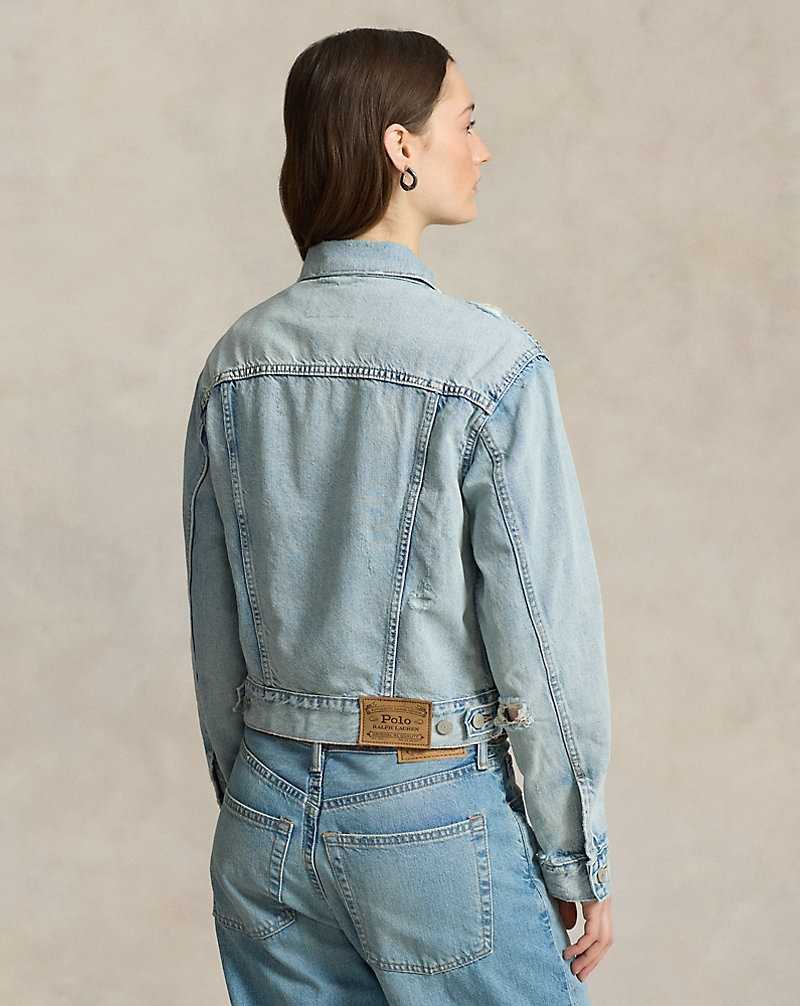 Chamarras Ralph Lauren Denim Trucker Mujer Azules | CMFKJZI-57 - vista 4