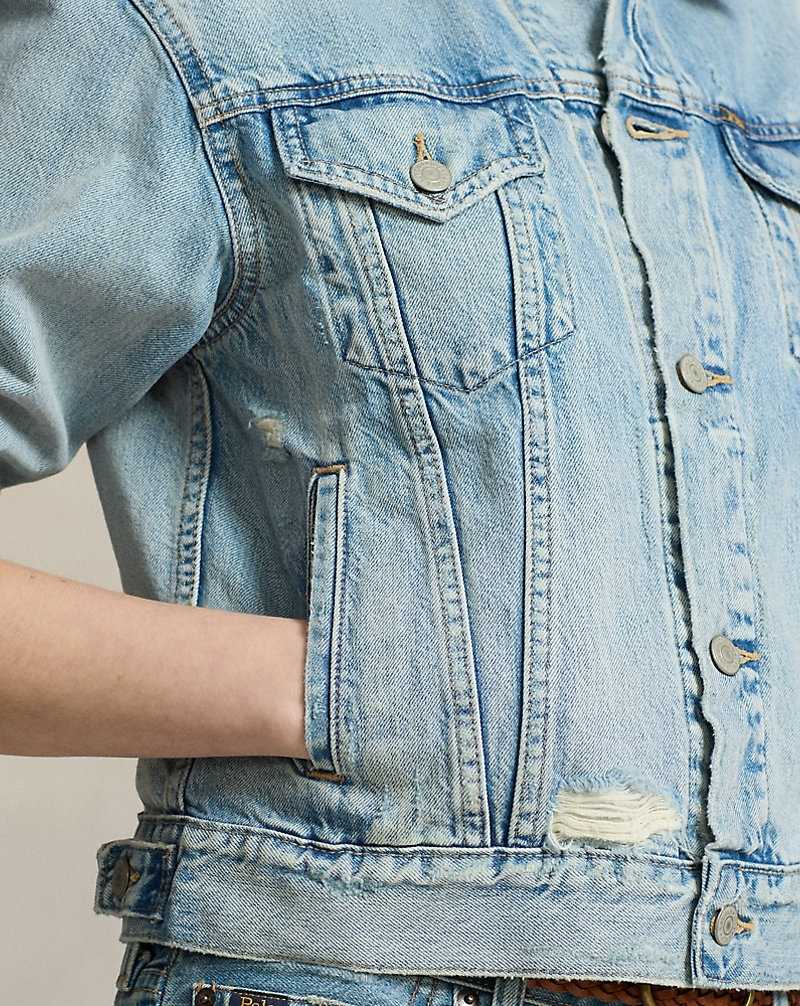Chamarras Ralph Lauren Denim Trucker Mujer Azules | CMFKJZI-57 - vista 5