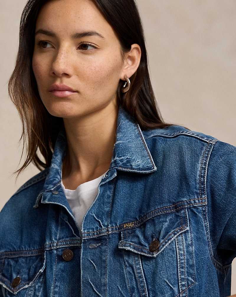 Chamarras Ralph Lauren Denim Trucker Mujer Azules | JTROCKM-03 - vista 5