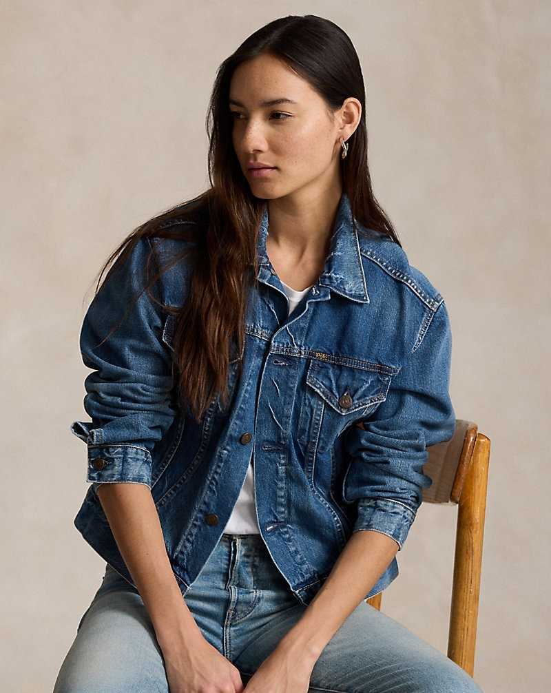 Chamarras Ralph Lauren Denim Trucker Mujer Azules | JTROCKM-03 - vista 1