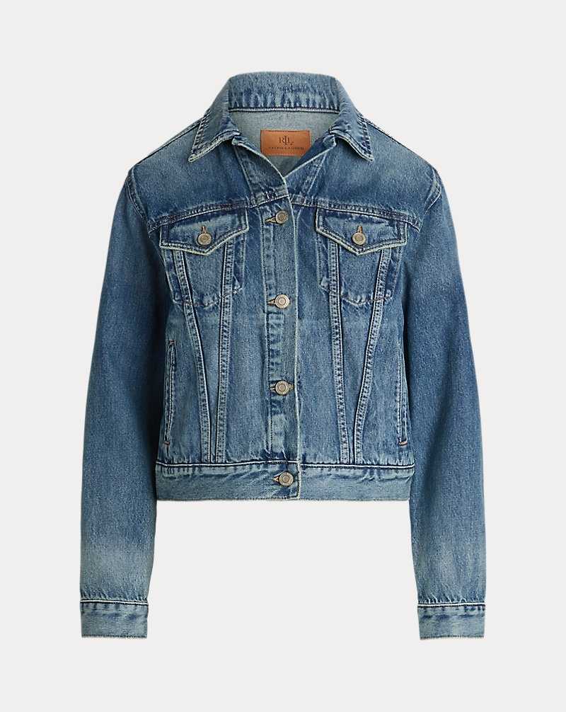 Chamarras Ralph Lauren Denim Trucker Mujer Azules Azules | KDISNLB-31 - vista 2