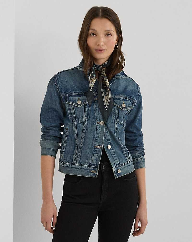 Chamarras Ralph Lauren Denim Trucker Mujer Azules Azules | KDISNLB-31 - vista 1