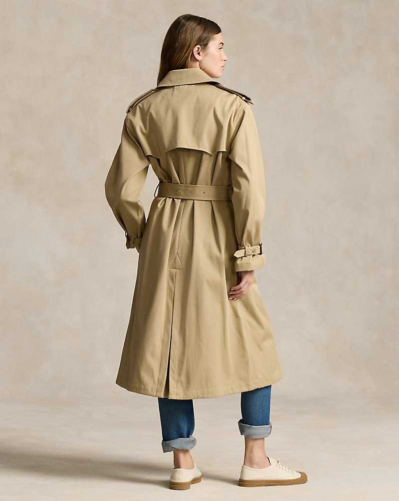 Chamarras Ralph Lauren Double-Breasted Twill Trench Mujer Surrey Tan | QUHRIET-86 - vista 4