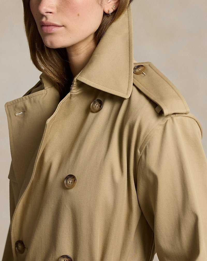Chamarras Ralph Lauren Double-Breasted Twill Trench Mujer Surrey Tan | QUHRIET-86 - vista 5