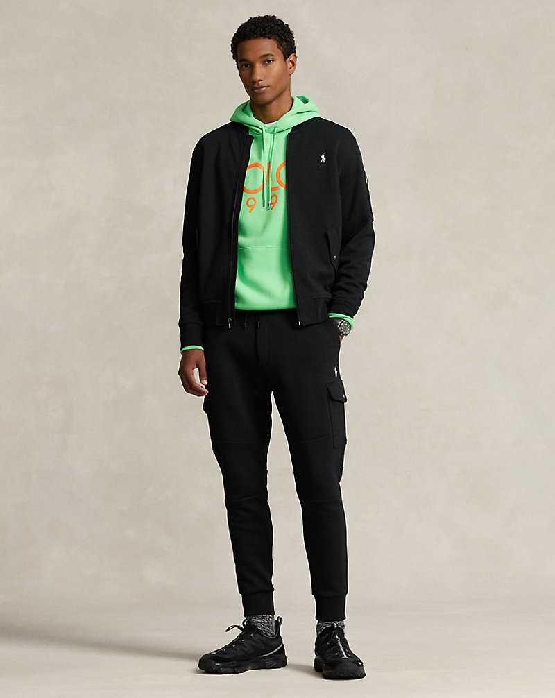 Chamarras Ralph Lauren Double-Knit Bomber Hombre Negros | OEGSUFN-39 - vista 3