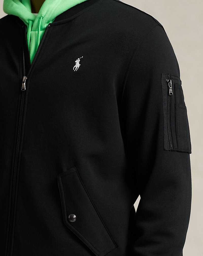 Chamarras Ralph Lauren Double-Knit Bomber Hombre Negros | OEGSUFN-39 - vista 5