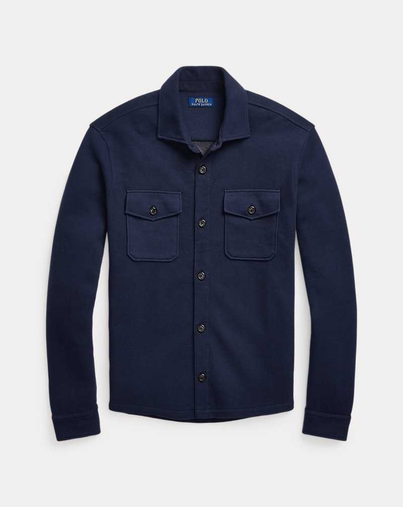 Chamarras Ralph Lauren Double-Knit Mesh Overshirt Hombre Azul Marino | MXGNDQZ-09 - vista 2