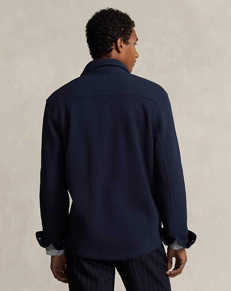 Chamarras Ralph Lauren Double-Knit Mesh Overshirt Hombre Azul Marino | MXGNDQZ-09 - vista 4
