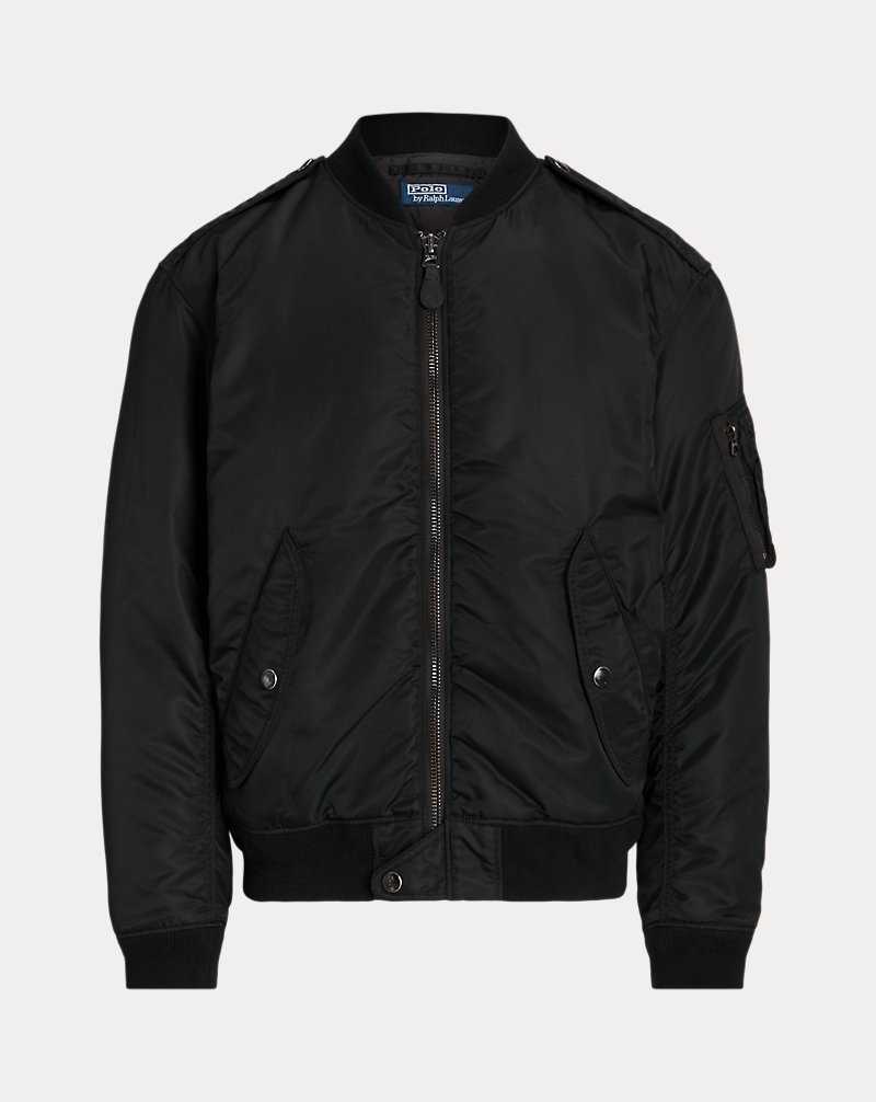 Chamarras Ralph Lauren Down Bomber Hombre Negros | RSEQDWN-93 - vista 2