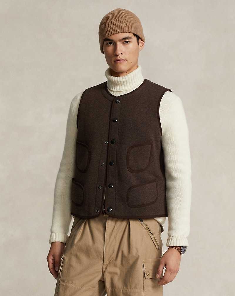 Chamarras Ralph Lauren Fleece Gilet Hombre Marrom | GVUSDTQ-78 - vista 1