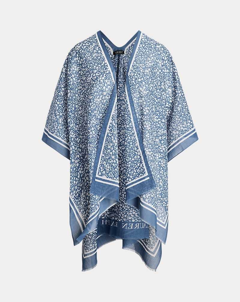 Chamarras Ralph Lauren Floral Cotton Ruana Mujer Blue/Cream Floral | KTCASZV-86 - vista 2