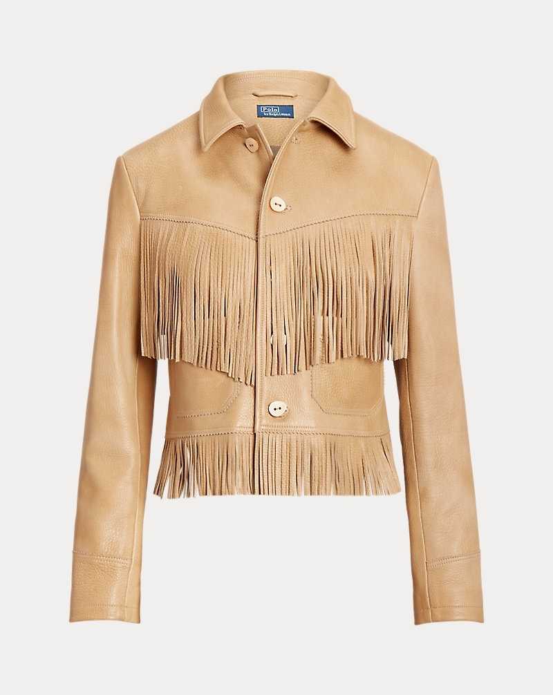 Chamarras Ralph Lauren Fringe Waxed Leather Mujer | KFDATVI-08 - vista 2