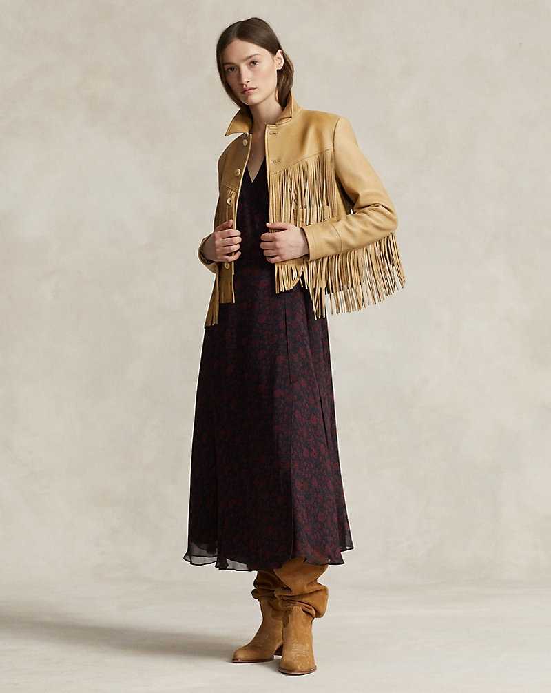 Chamarras Ralph Lauren Fringe Waxed Leather Mujer | KFDATVI-08 - vista 3