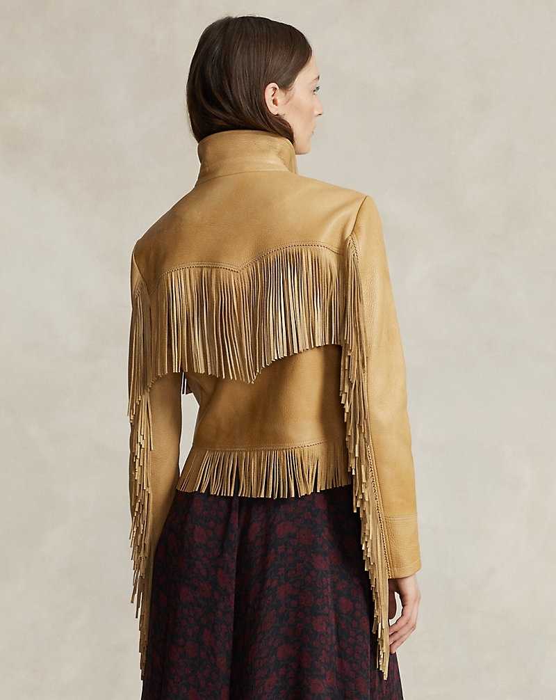 Chamarras Ralph Lauren Fringe Waxed Leather Mujer | KFDATVI-08 - vista 4