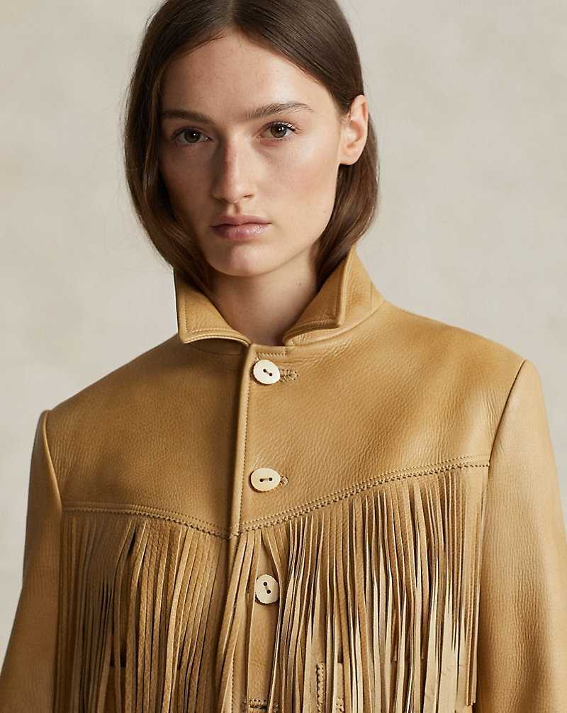 Chamarras Ralph Lauren Fringe Waxed Leather Mujer | KFDATVI-08 - vista 5