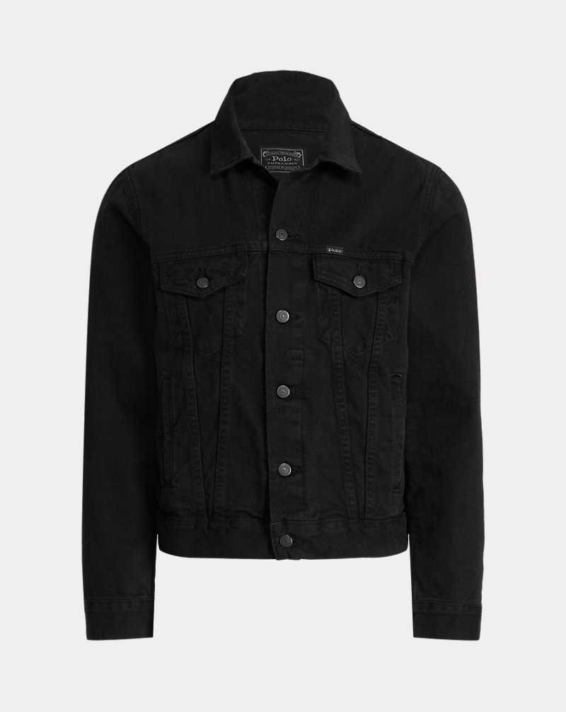 Chamarras Ralph Lauren Garment-Dyed Denim Trucker Hombre Negros | OFQVMLX-38 - vista 2